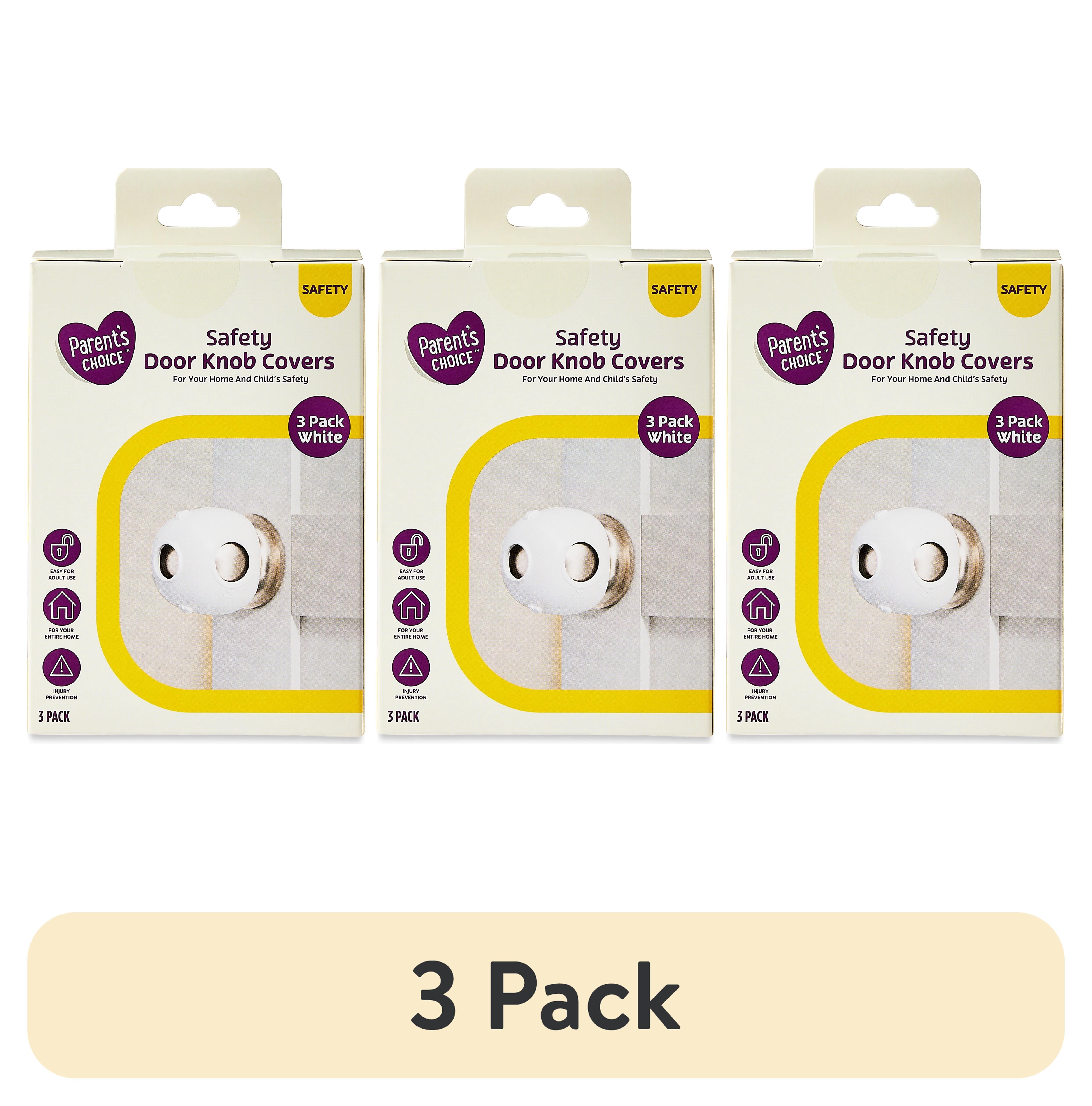 (3 pack) Parent's Choice Child Safety Door Knob Covers, White, 3 Pack