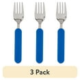 thumbnail interactive-video image 1 of (3 pack) Parent's Choice Toddler Fork and Spoon Set Silver Stainless Steel with Blue Plastic Handle, 1 of 9