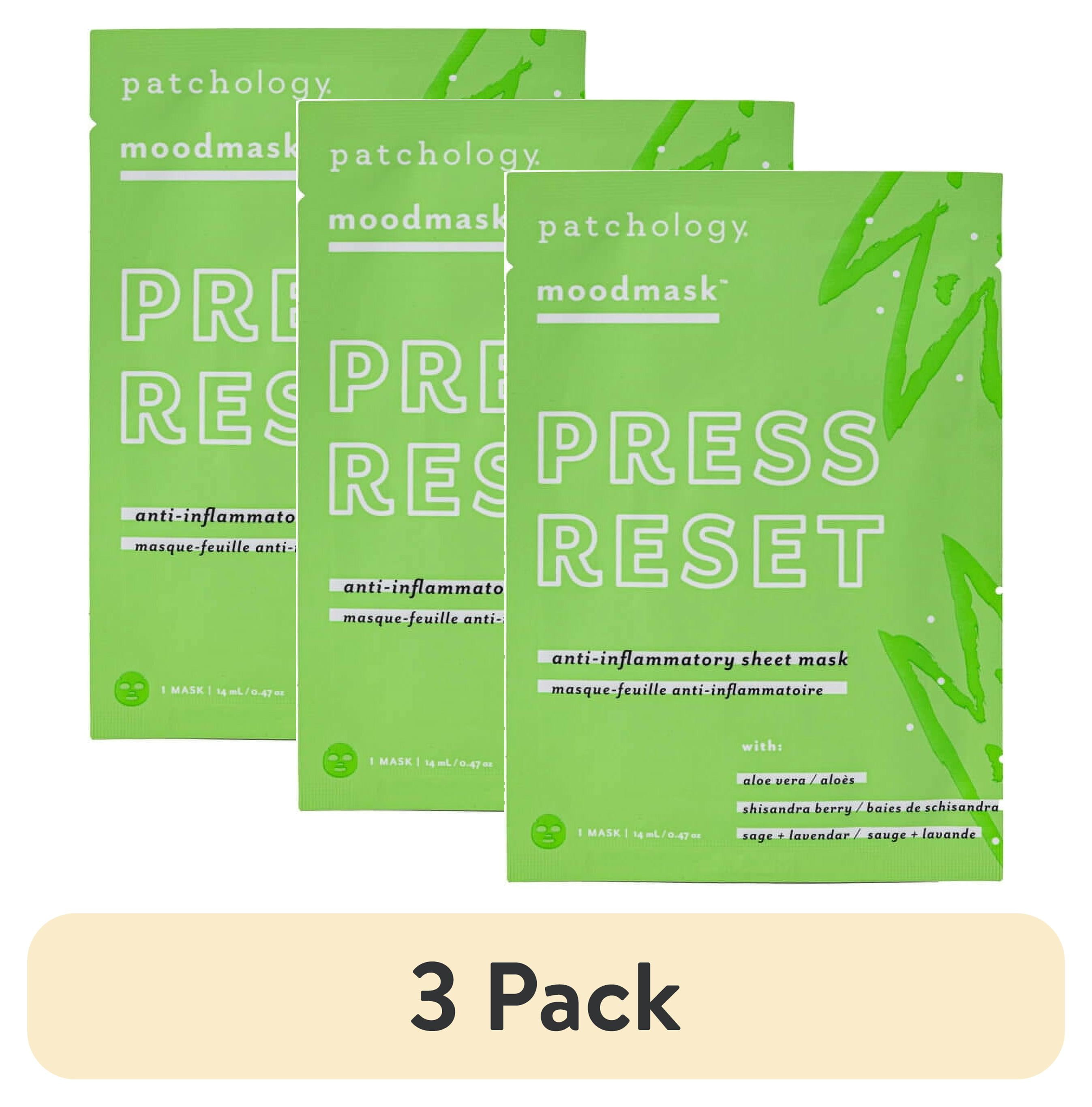 (3 pack) Patchology Moodmask Press Reset Facial Sheet Mask Skin Care