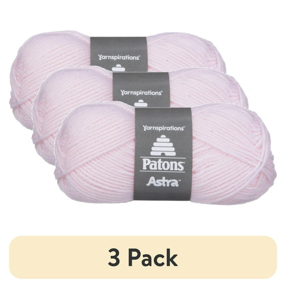 (3 pack) Patons Astra Yarn - Solids-Baby Pink