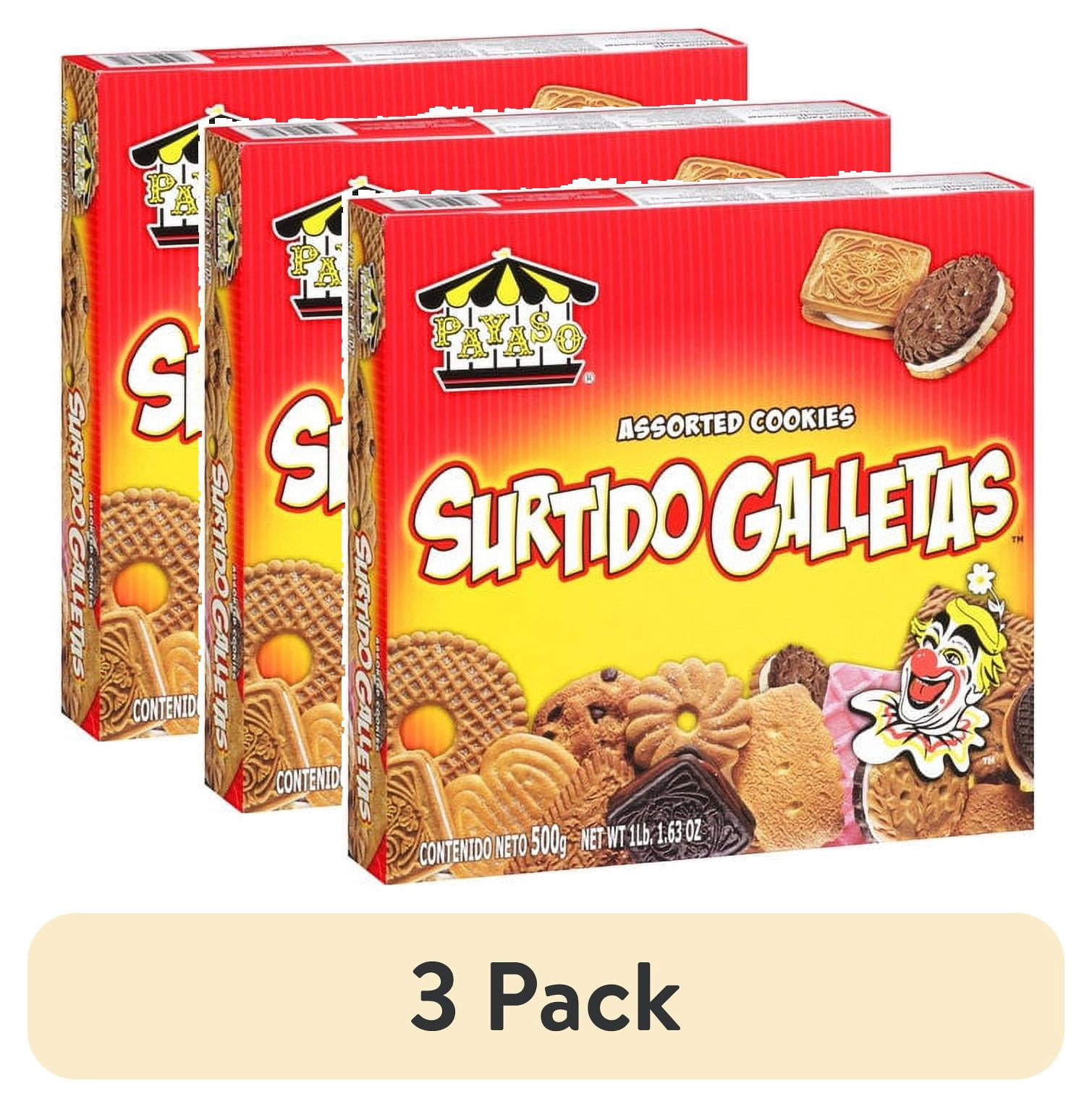 (3 pack) Payaso Assorted Cookies, 17.63 oz
