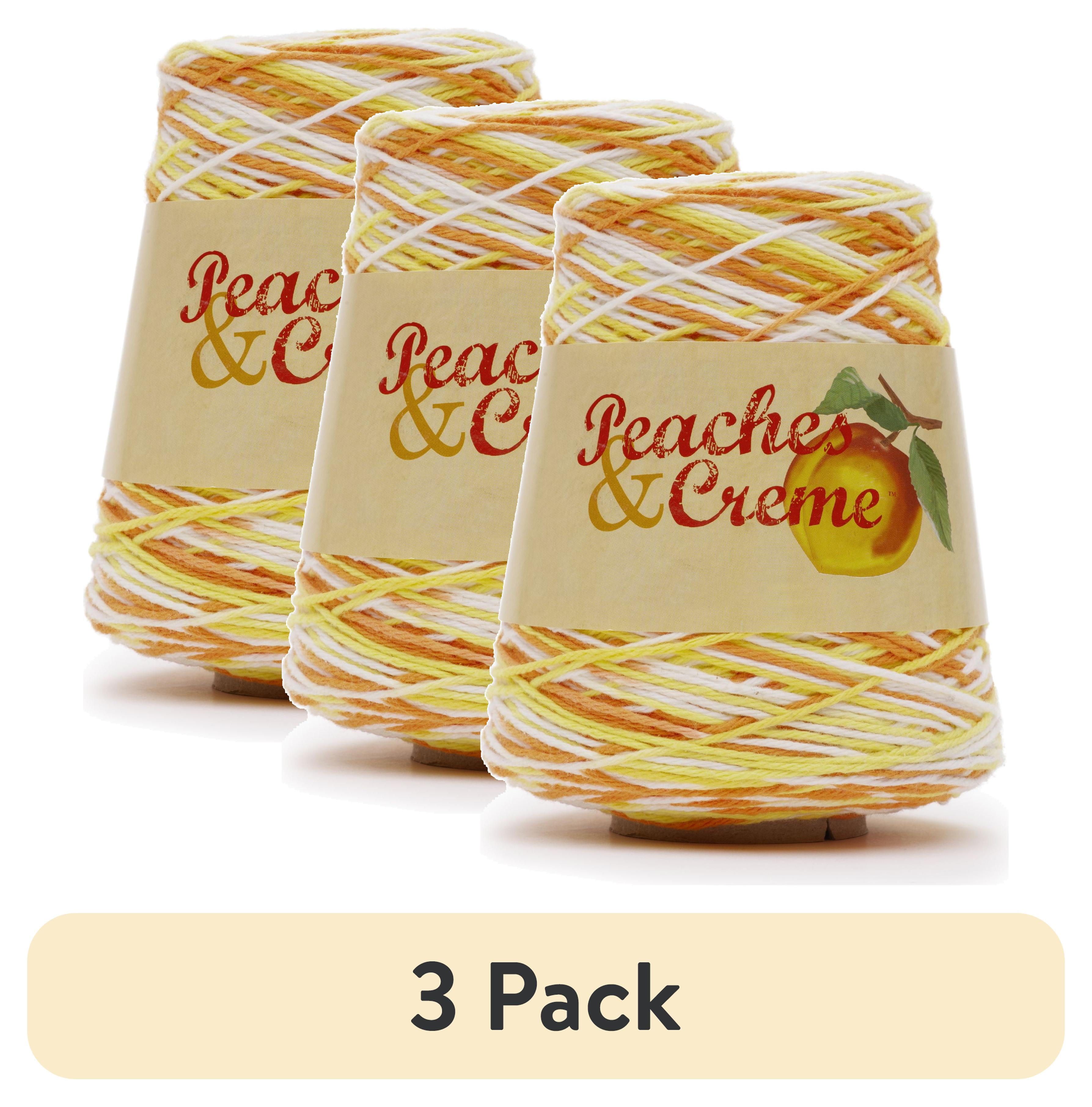 (3 pack) Peaches & Creme Cone 4 Medium Cotton Yarn, Creamsicle Ombre 14oz/400g, 674 Yards