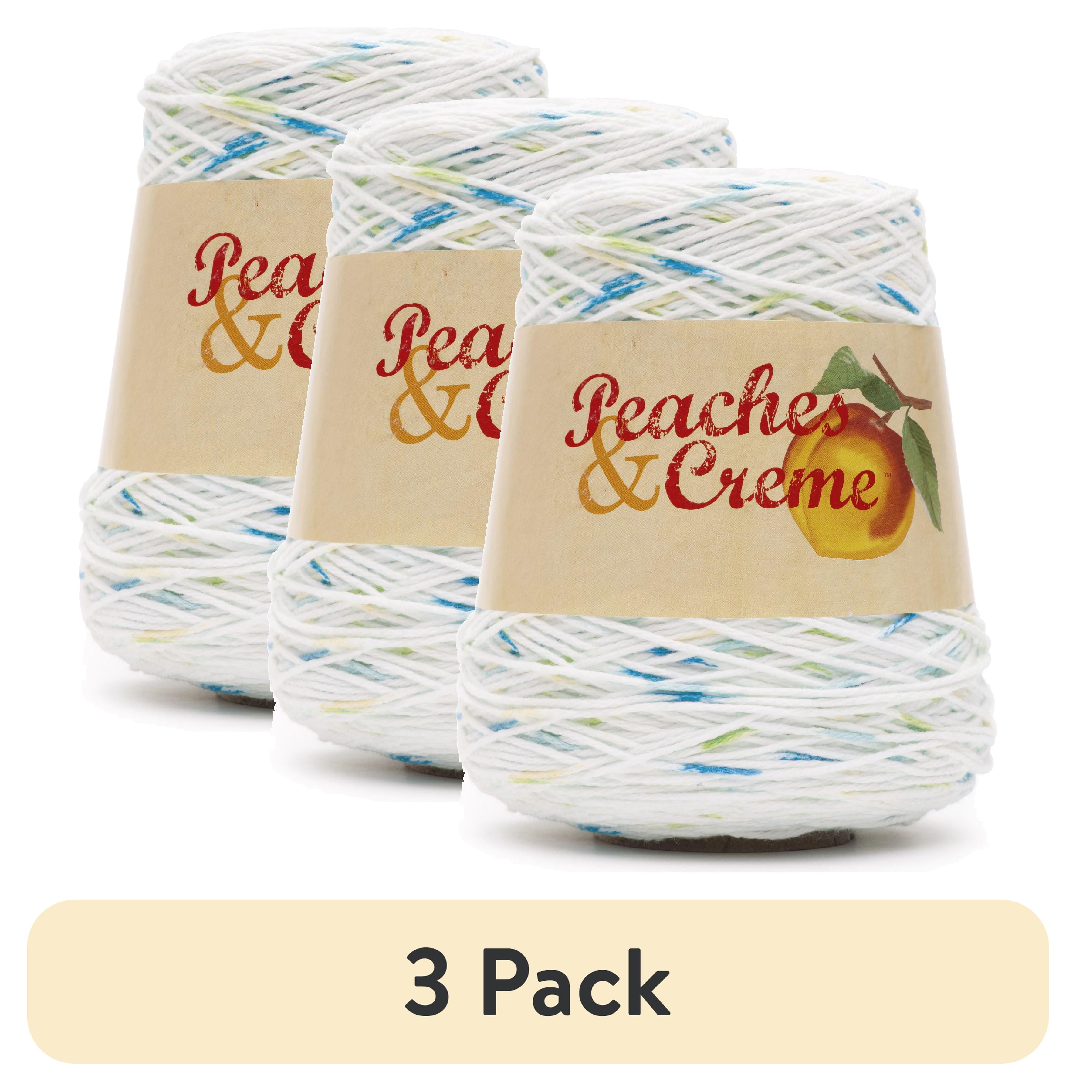 (3 pack) Peaches & Creme™ Cone™ #4 Medium Cotton Yarn, Happy Go Lucky 14oz/400g, 674 Yards