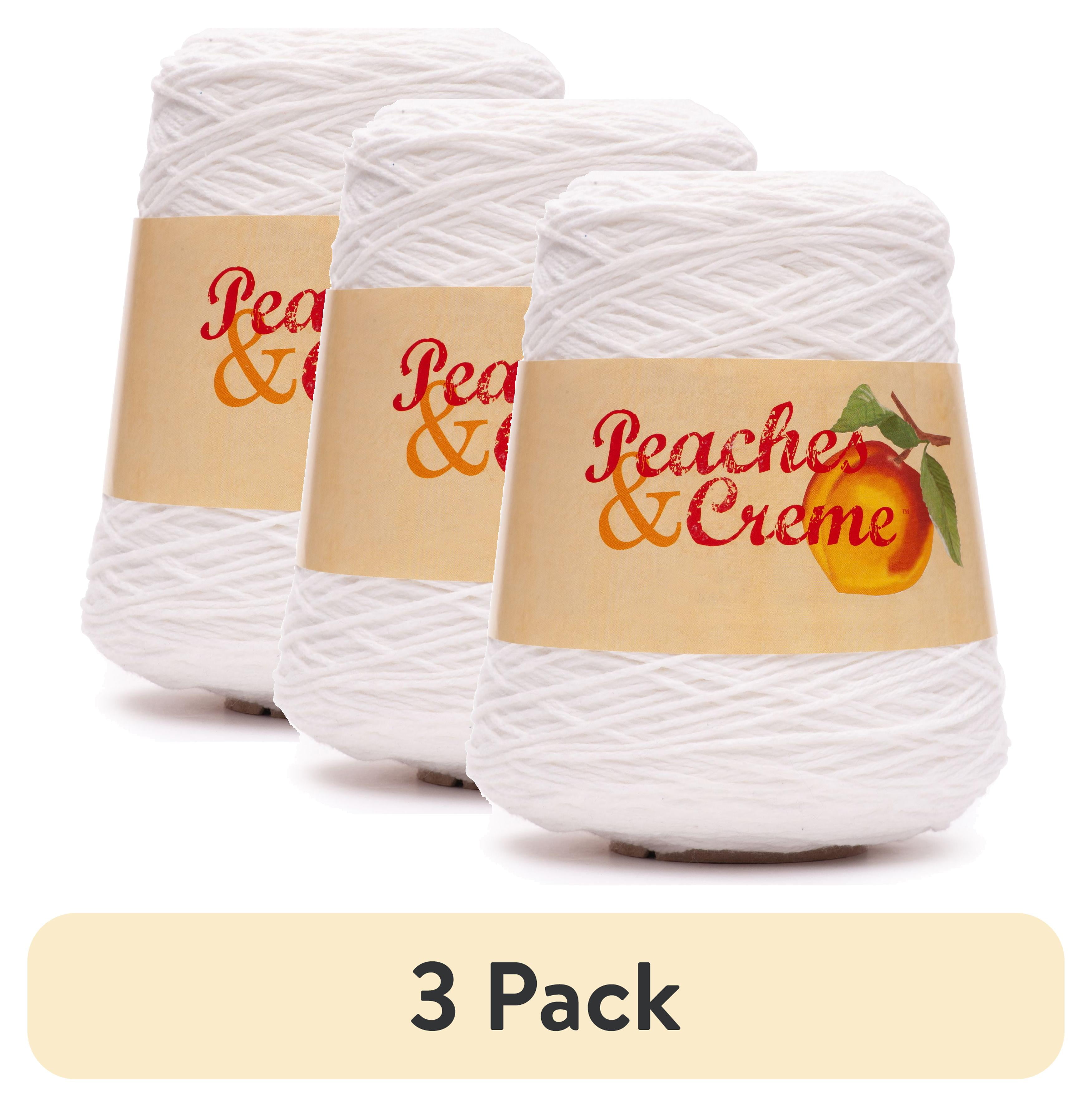 (3 pack) Peaches & Creme Cone 4 Medium Cotton Yarn, White 14oz/400g, 674 Yards