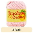 thumbnail image 1 of (3 pack) Peaches & Creme Solid 4 Medium Cotton Yarn, Pastel Pink 2.5oz/70.9g, 120 Yards, 1 of 7