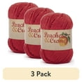thumbnail image 1 of (3 pack) Peaches & Creme Solid 4 Medium Cotton Yarn, Red 2.5oz/70.9g, 120 Yards, 1 of 7
