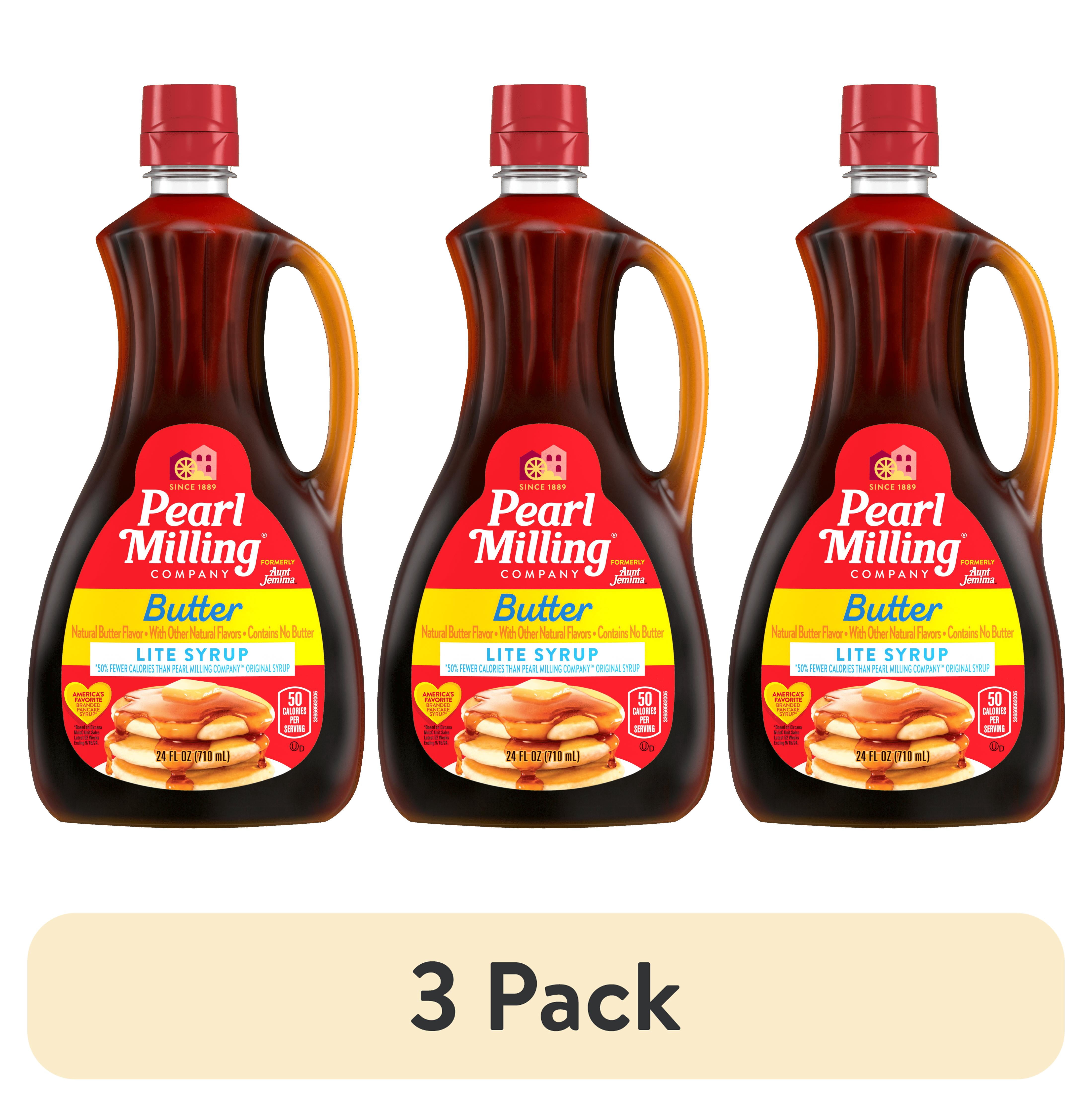 (3 pack) Pearl Milling Company Butter Light Syrup Dispenser, 24oz, Single Bottle, 24 Servings Per Container