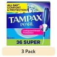 thumbnail image 1 of (3 pack) Pearl Tampons, with LeakGuard Braid, Super Absorbency, Unscented, 36 Count, 1 of 11