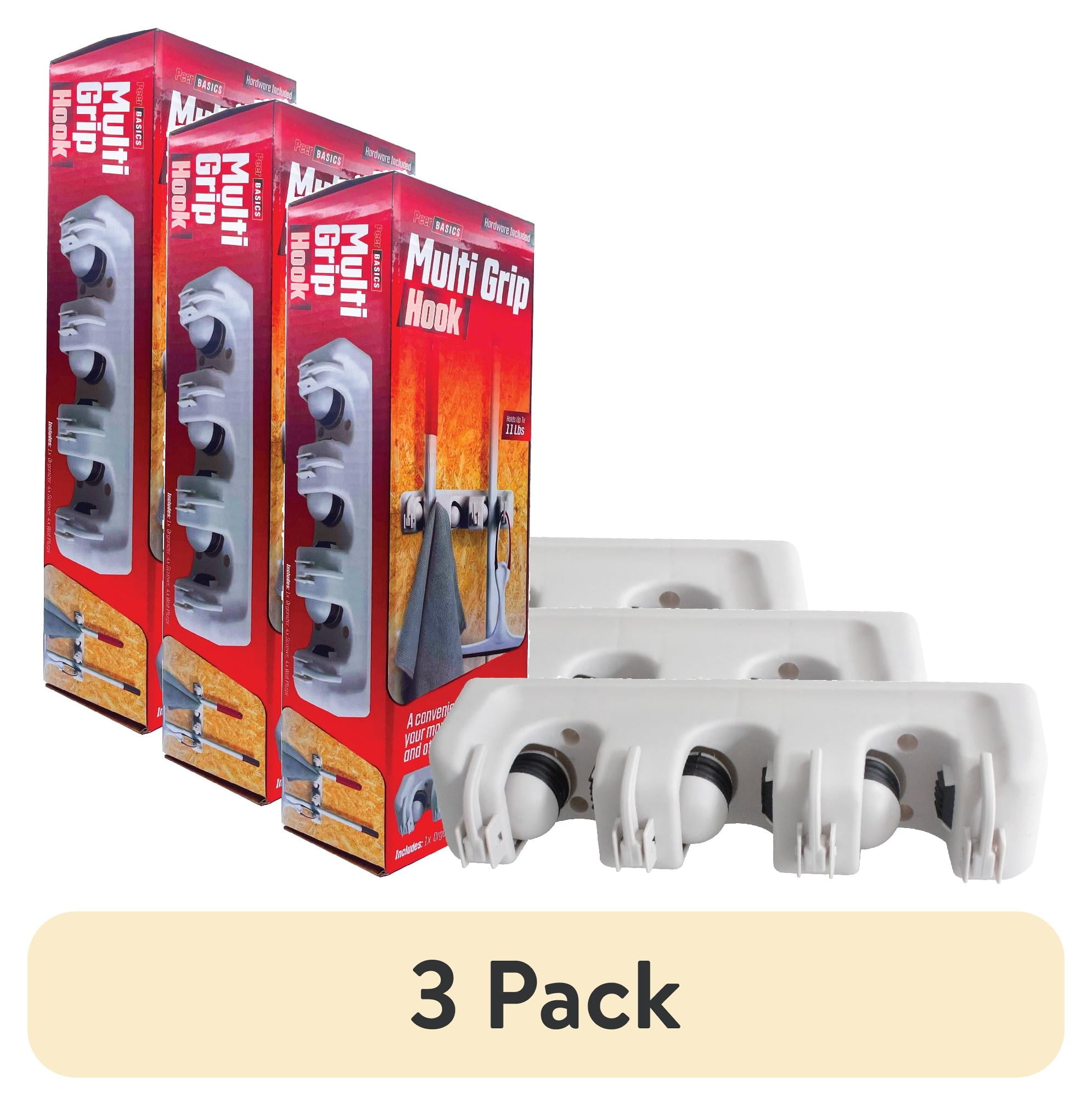 (3 pack) PeerBasics Multi-Grip Hook, 11 lb Capacity, Plastic Hanging Organizer, Hardware Included