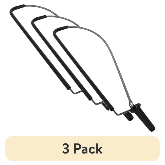 (3 pack) Peerless Homeowner Toiler Auger Which Features a Rust-resistant Spring Wire and a Non-slip Grip Handle.