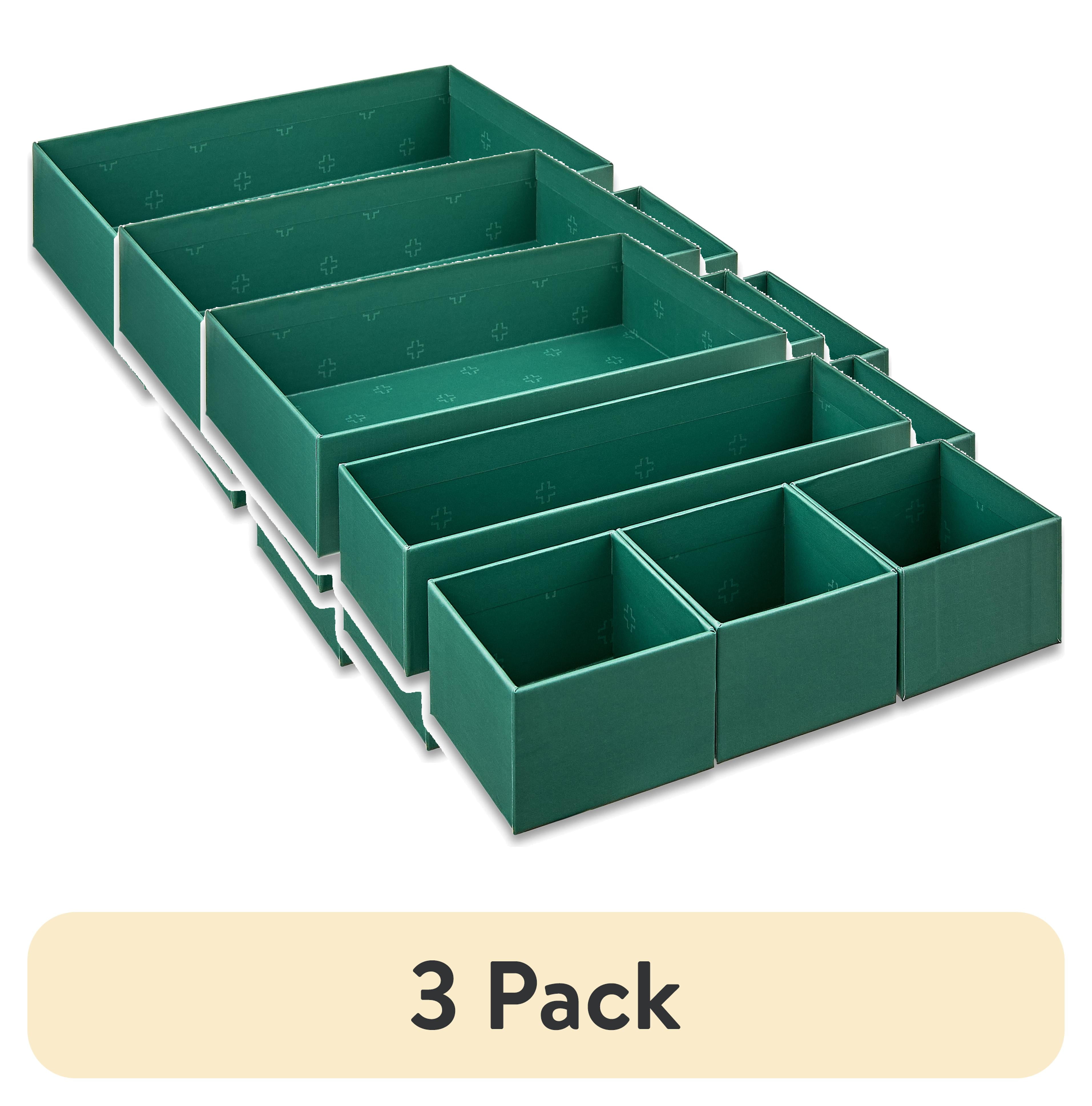 (3 pack) Pen+Gear 5-Piece Drawer Organizer Set, Green Emerald