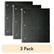 (3 pack) Pen+Gear College Ruled 1-Subject Poly Notebook, Black, 9" x 11", 100 Sheets