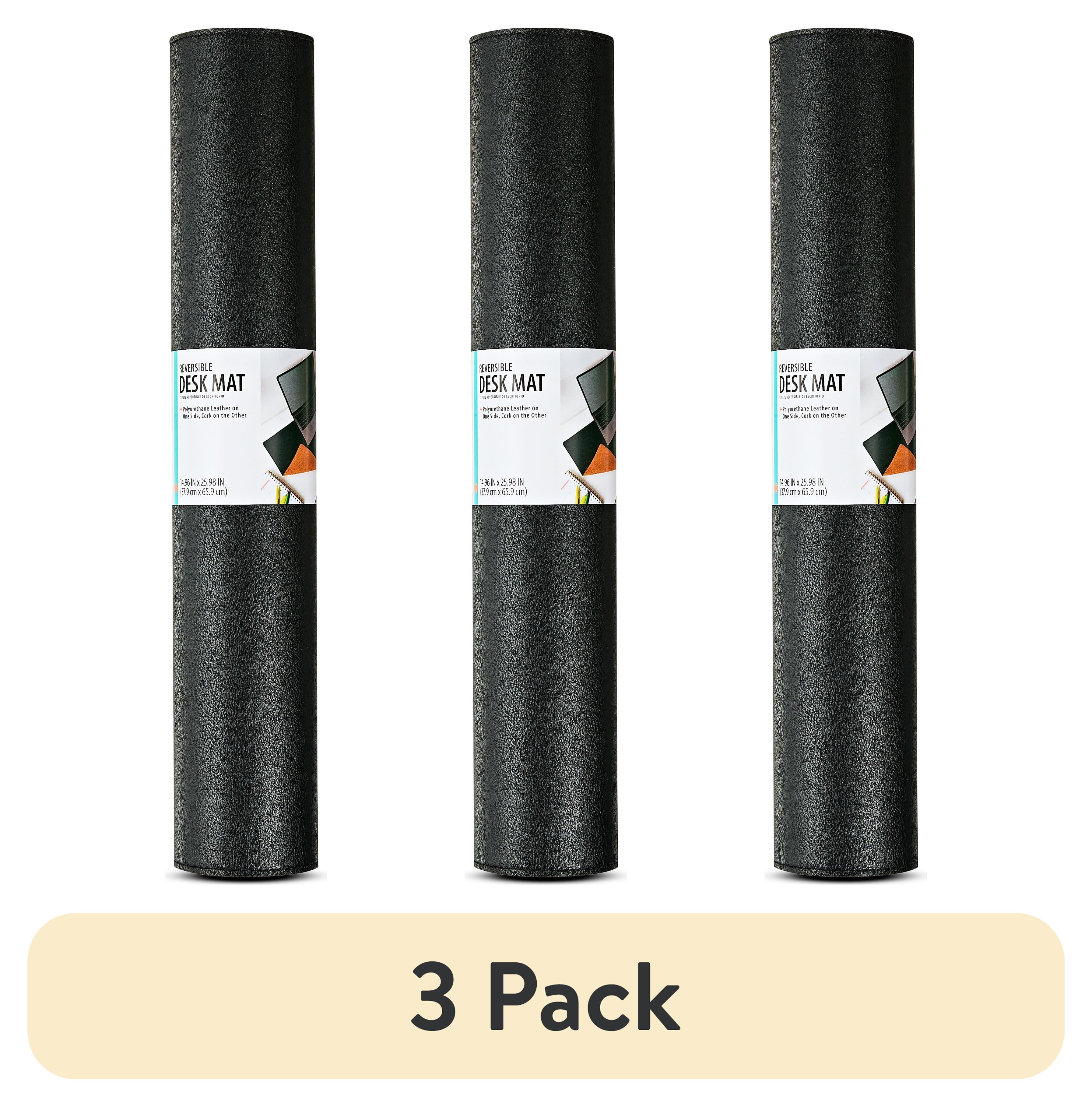 (3 pack) Pen+Gear Double-Sided Desk Pad, Leather Desk Mat with Assembled Product Width 26", Height 15"