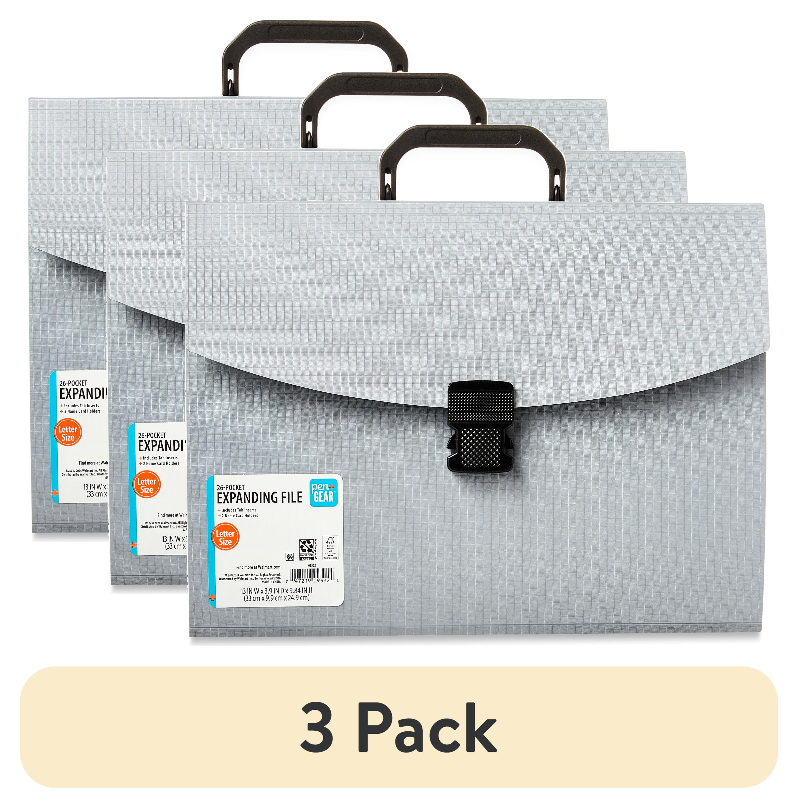 3 pack) Pen+Gear Expanding File Folder, 26 Pockets, Gray Color, 1