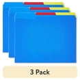 thumbnail image 1 of (3 pack) Pen+Gear File Folders, Letter Size, Assorted Colors, 25 Count, 1 of 8