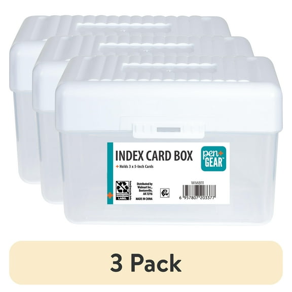 (3 pack) Pen+Gear Desktop Storage Box, 3" x 5", White, Plastic Storage Organizer For Home & Office White