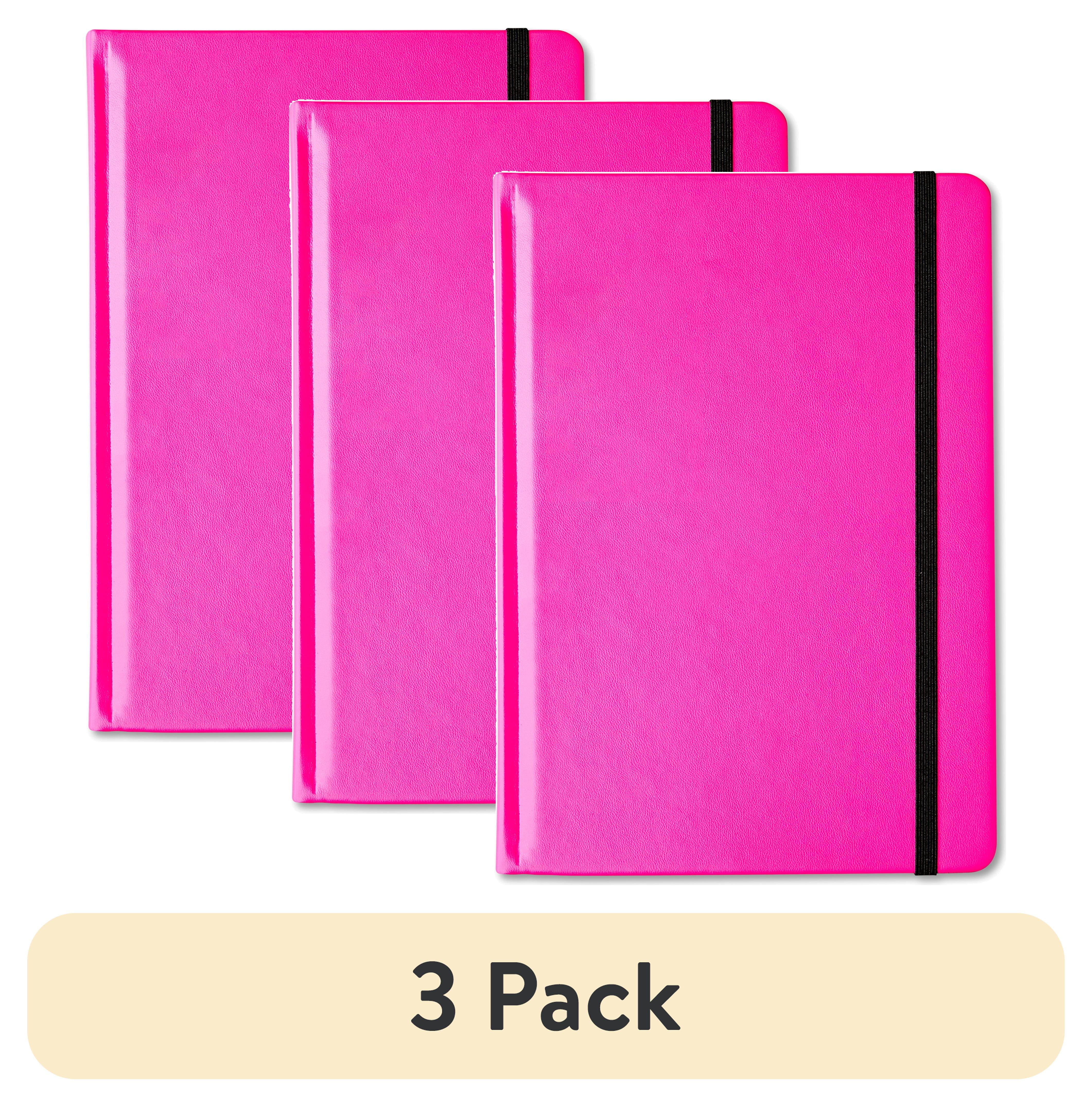 (3 pack) Pen + Gear Neon Leatherette Journal, 160 Lined Paper Pages, Neon Pink