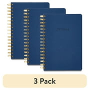 (3 pack) Pen+Gear Navy Hardcover Spiral Journal for All Ages, 240 Ruled Pages