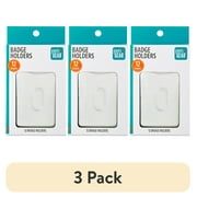 (3 pack) Pen+Gear Plastic Badge Holders, Clear, 12 Count
