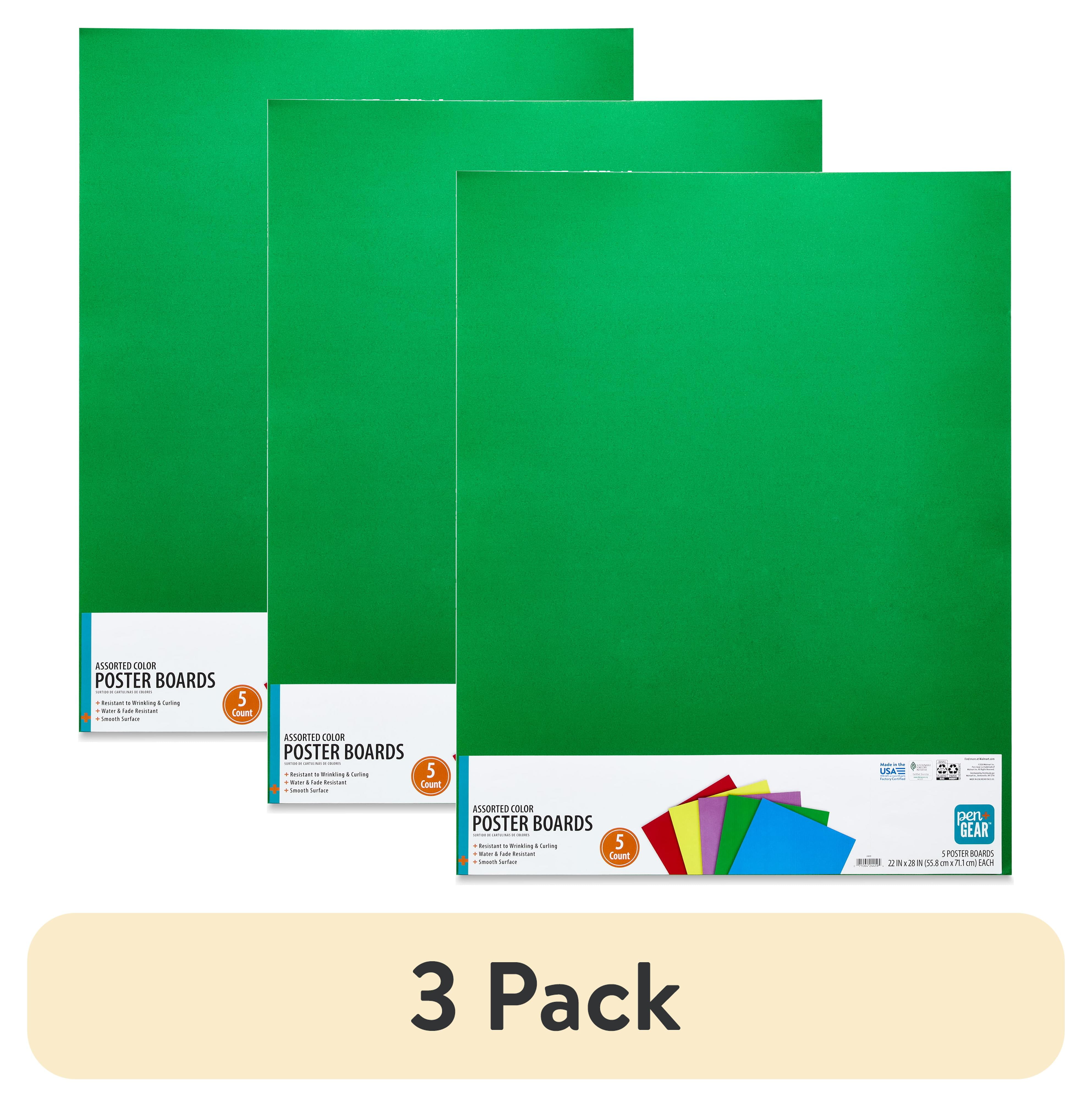 Pen + Gear Rainbow Assorted Multipack Poster Board, 22