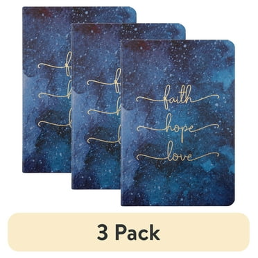 (3 pack) Pen+Gear Simulated Leather Journal, Faith Hope Love, 96 Pages
