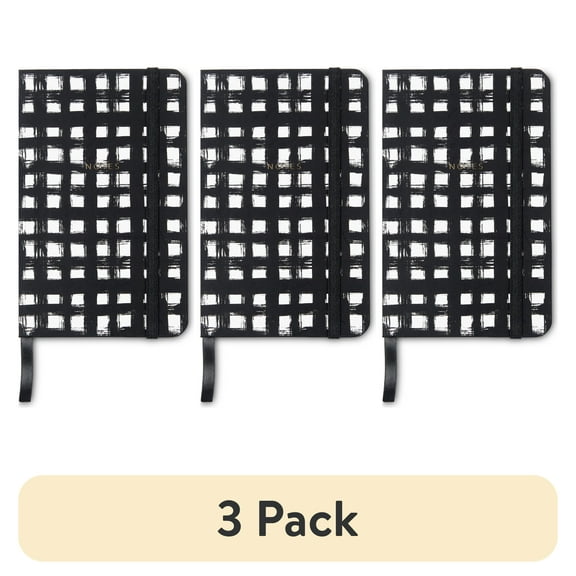 (3 pack) Pen+Gear Small Hardcover Journal, Black & White Geometric, 160 Pages, 3.6in x 5.6in