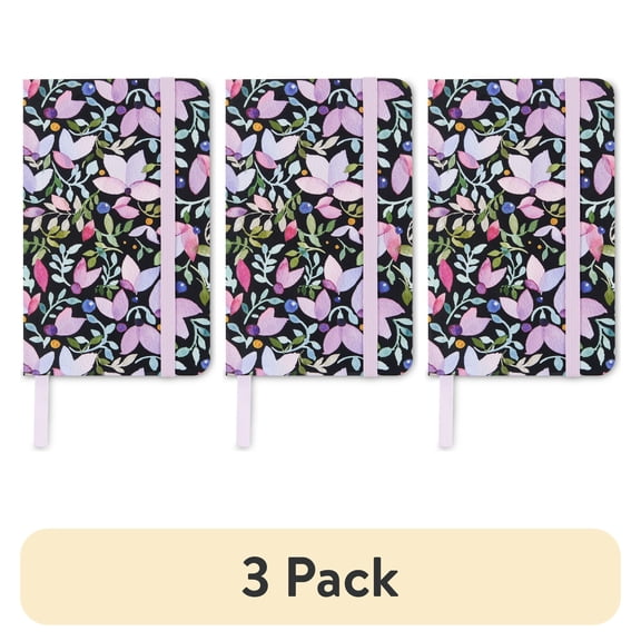 (3 pack) Pen+Gear Small (5.75" x 3.75") Floral Hardcover Paper Journal,160 Pages