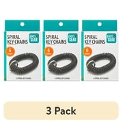 (3 pack) Pen+Gear Spiral Key Chains, Black, 6 Count