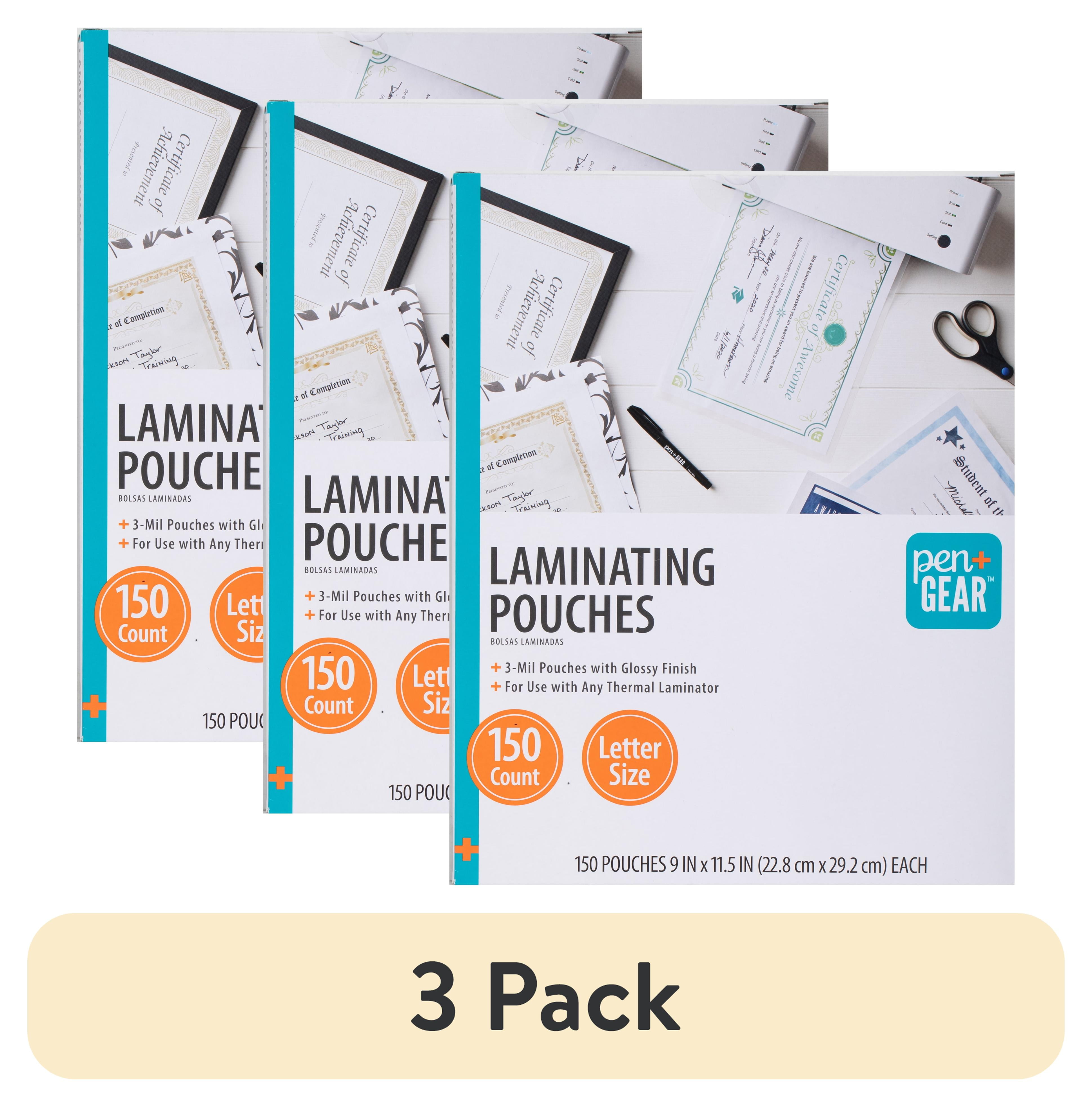 (3 pack) Pen+Gear Thermal Laminating Pouches 150 Count, 9 × 11.5×0.1 inch