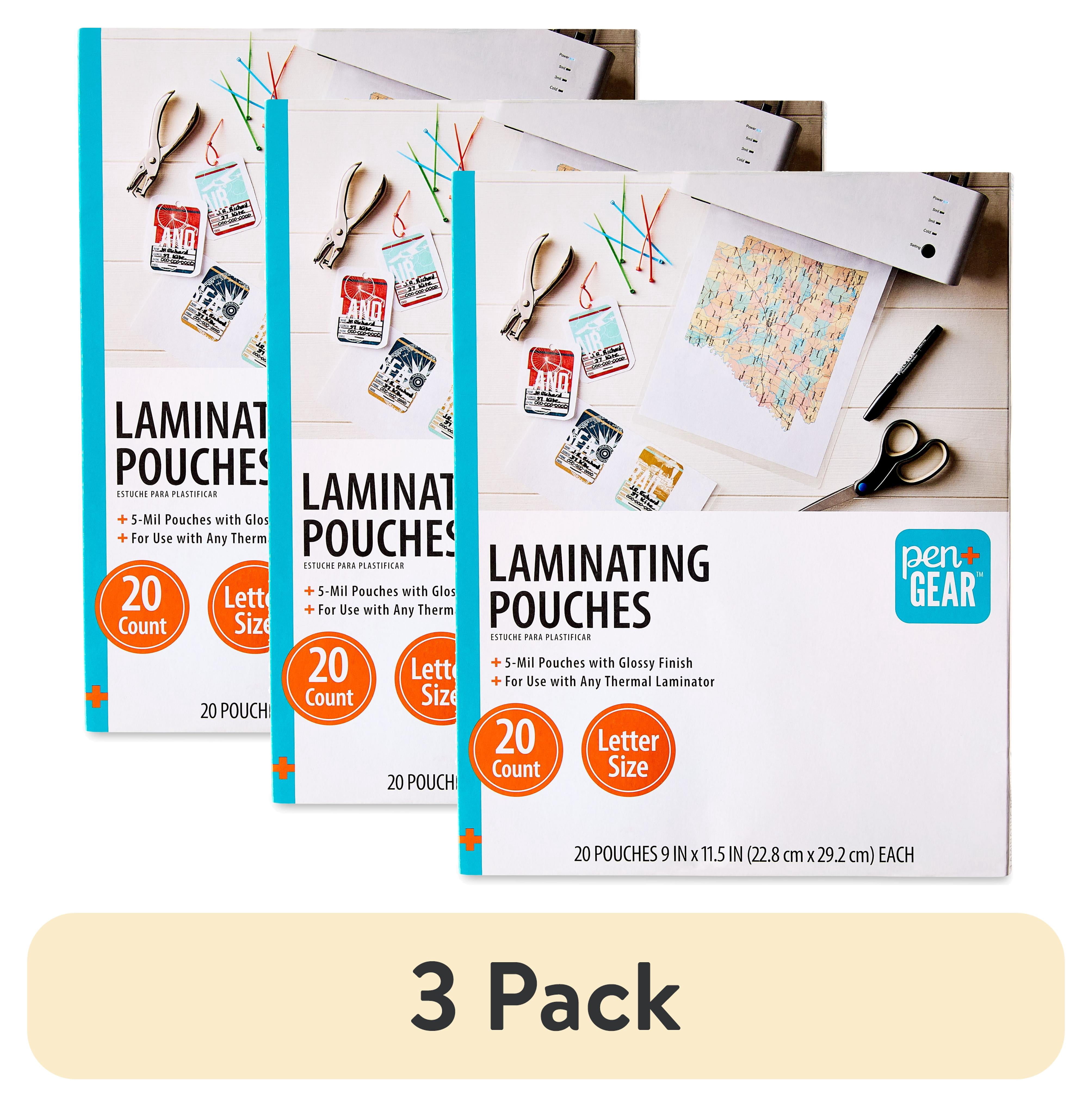 (3 pack) Pen+Gear Thermal Laminating Pouches 20 Count, 9 x 11.5 x 0.1inch, Laminator Type: Thermal