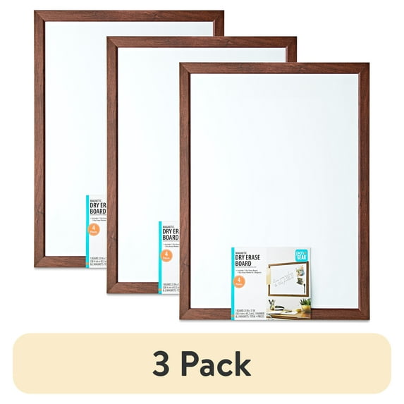 (3 pack) Pen+Gear Wood Magnetic Dry Erase Whiteboard, 17" x 23"