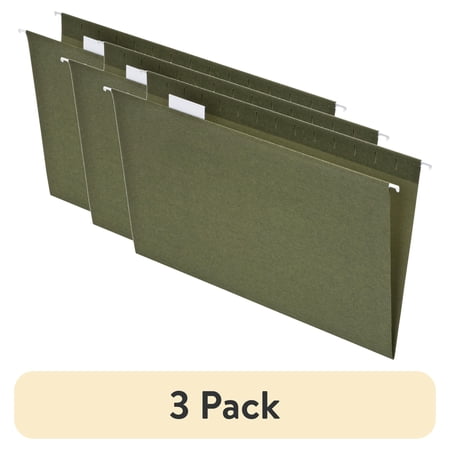 (3 pack) Pendaflex Standard Green Hanging Folders Legal Size, 1/5-Cut Tab, 25 Count, Standard Green