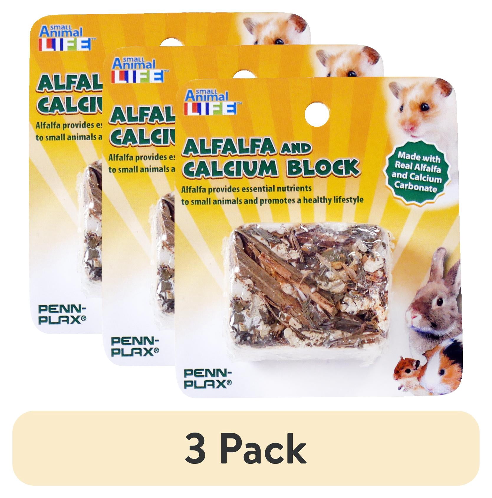 (3 pack) Penn-Plax Alfalfa and Calcium Mineral Block 40G- for Hamsters and Small Animals - New Condition