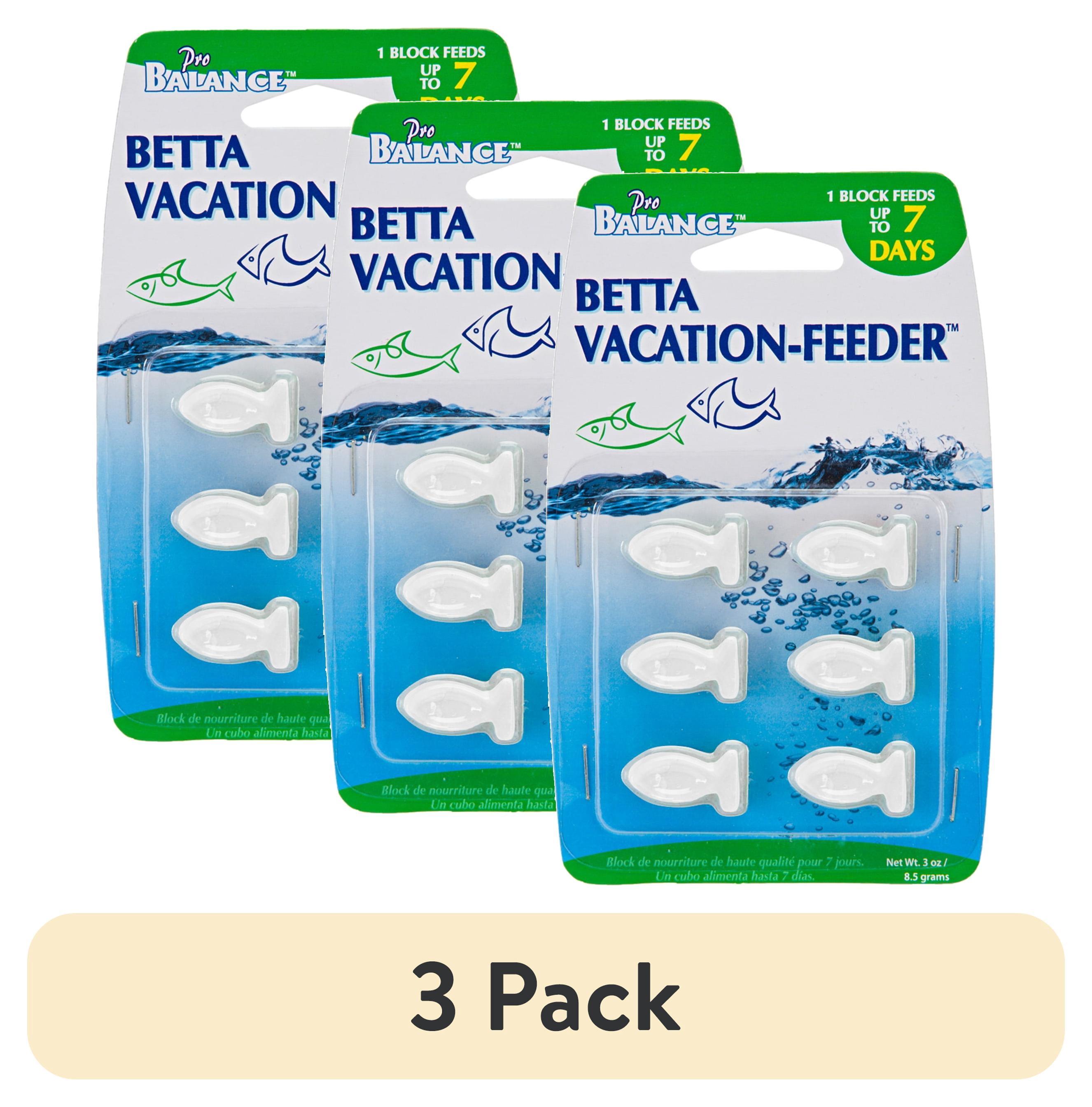 (3 pack) Penn-Plax Betta Vacation Feeder - 7 Day Tablet Fish Food - for Weekend Getaways - 6 Per 1 Pack