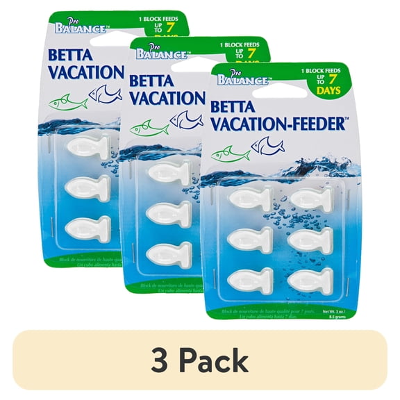 (3 pack) Penn-Plax Betta Vacation Feeder - 7 Day Tablet Fish Food - for Weekend Getaways - 6 Per 1 Pack