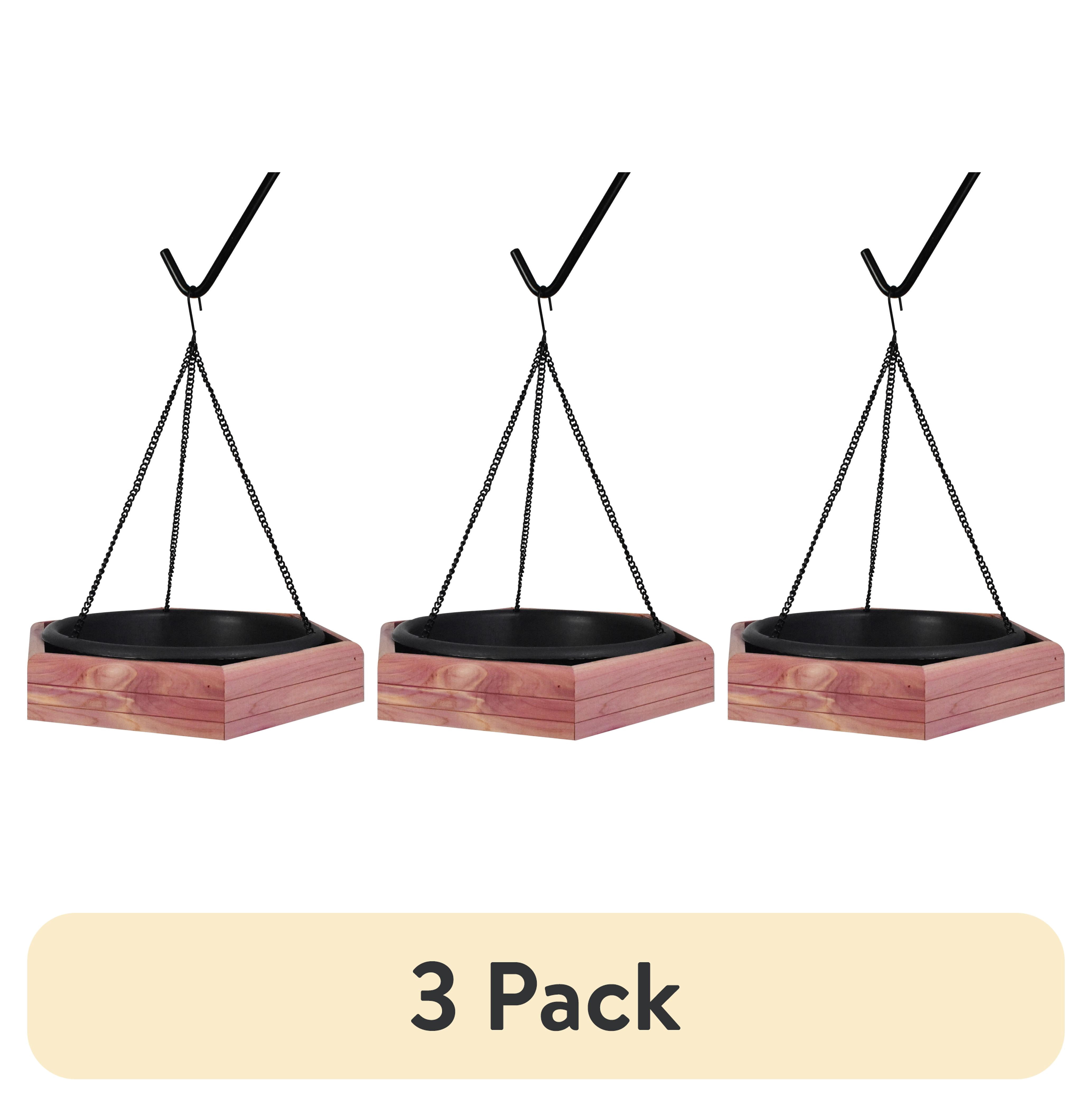 (3 pack) Pennington Red Cedar 2 in 1 Wild Bird Bath and Wild Bird Feeder, 4 lb. Capacity