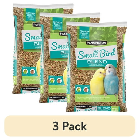 (3 pack) Pennington Small Breed Everyday Blend Dry Bird Food, for Parakeets, Canaries and Finches; 3 lb. Bag