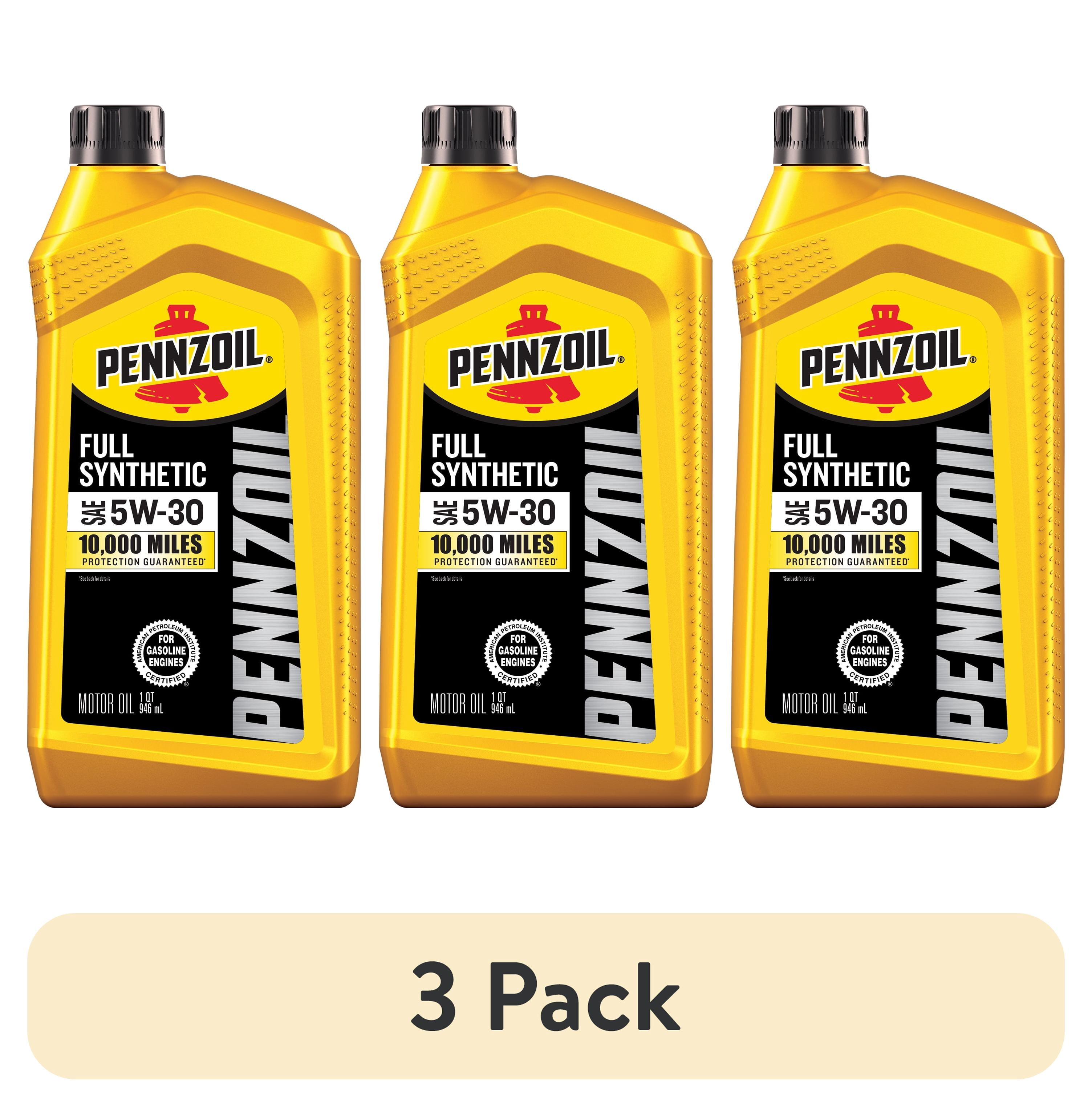 (3 pack) Pennzoil Full Synthetic 5W-30 Motor Oil, 1 Quart