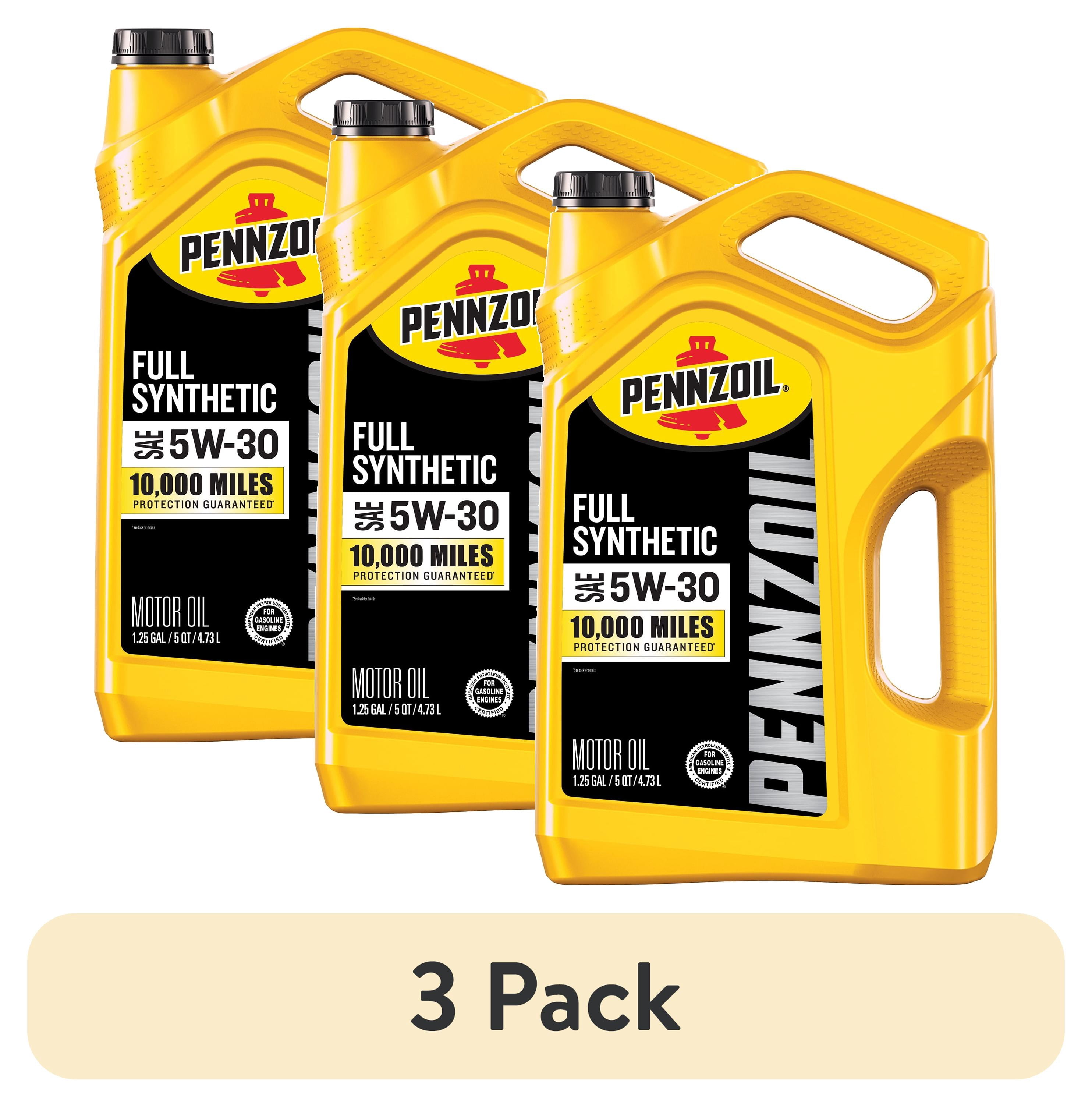 3 pack) Pennzoil Full Synthetic 5W-30 Motor Oil, 5 Quart - Walmart.com