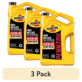 (3 pack) Pennzoil High Mileage Full Synthetic 5W-30 Motor Oil, 5 Quart