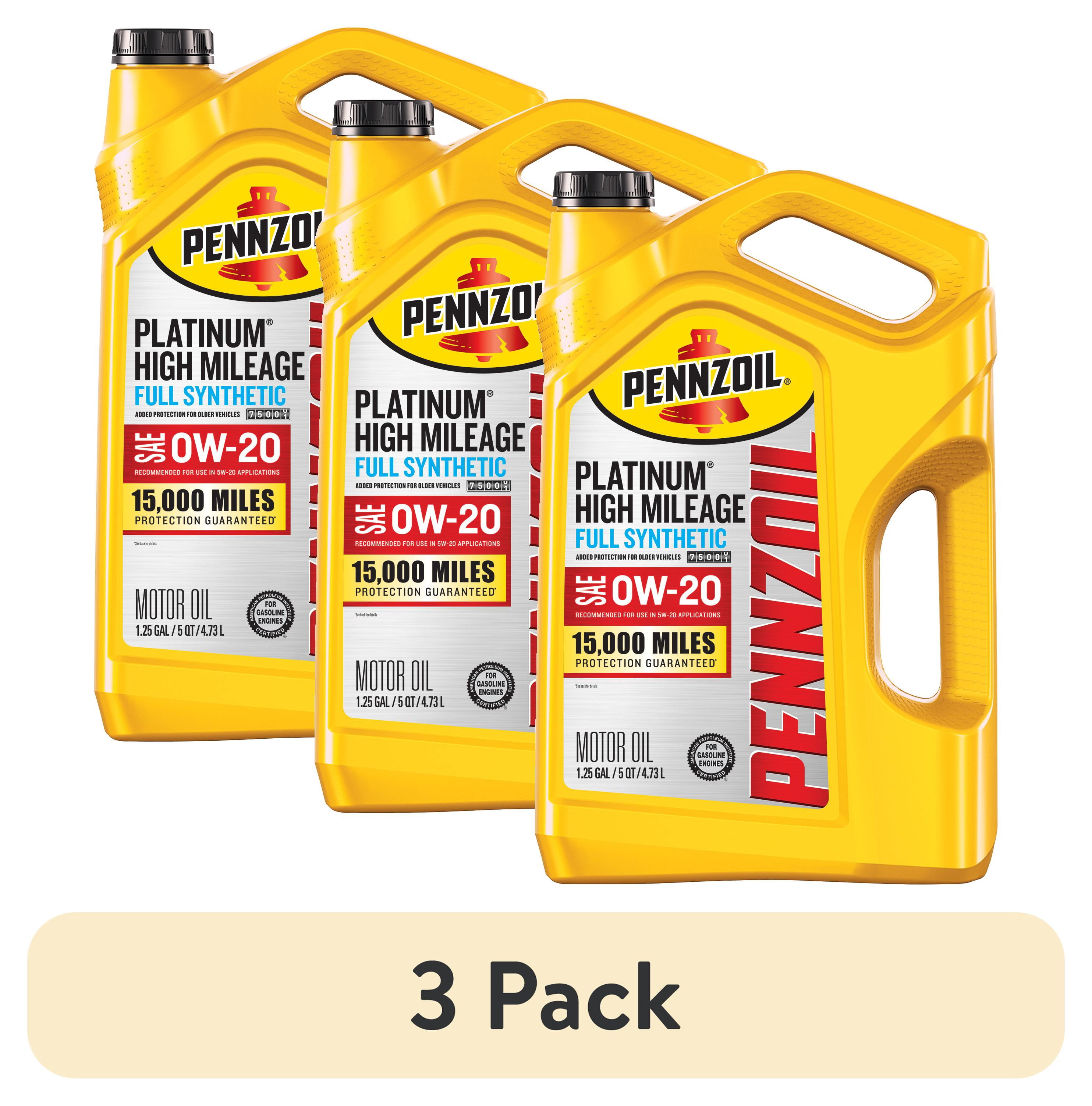 Pennzoil Platinum High Mileage Full Synthetic 0W-20 Motor Oil, 5
