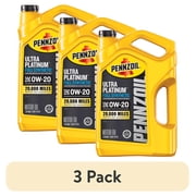 (3 pack) Pennzoil Ultra Platinum Full Synthetic 0W-20 Motor Oil, 5 Quart