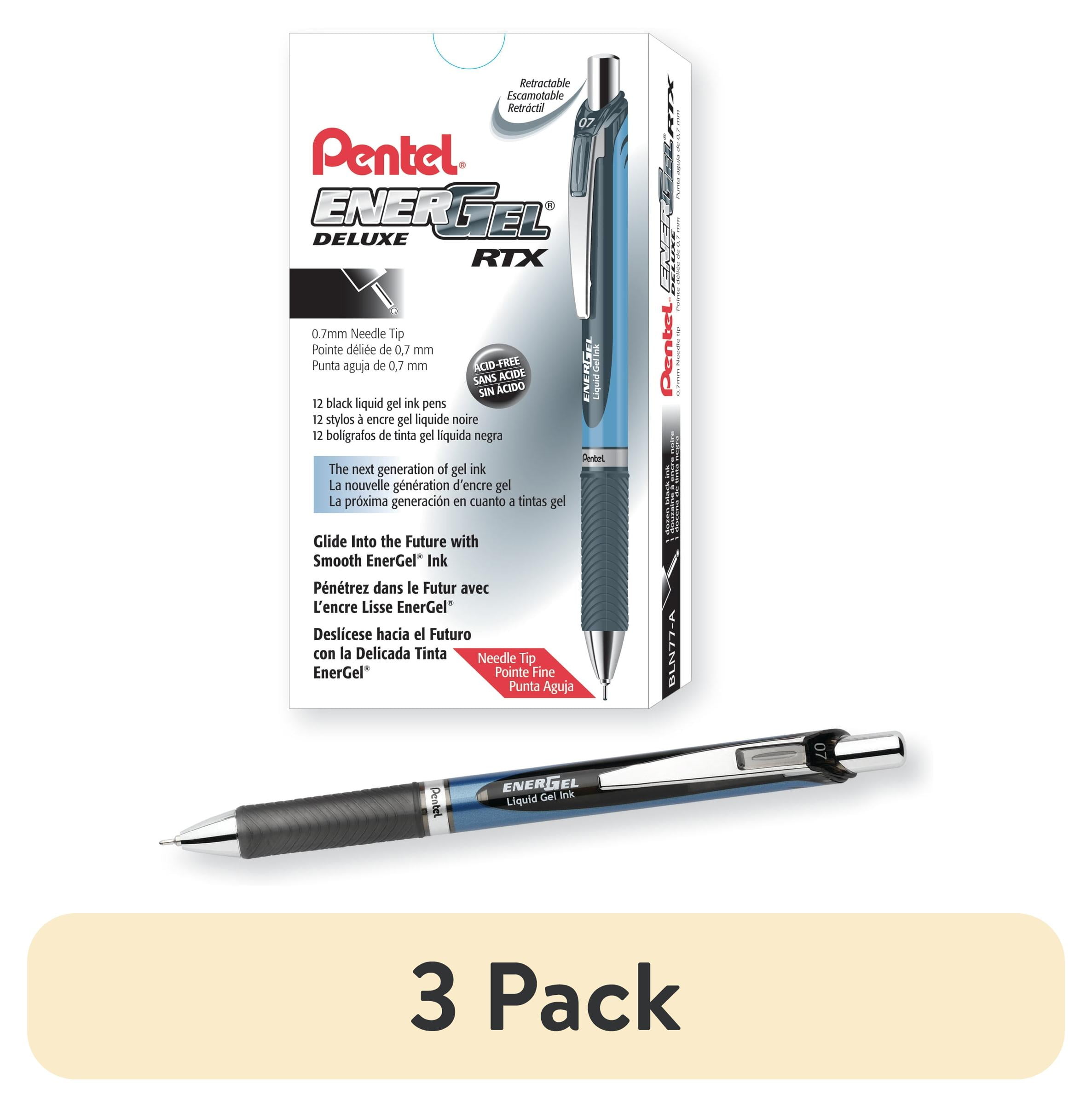 Pentel EnerGel RTX Retractable Gel Ink Pen, Needle Tip