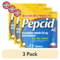 thumbnail image 1 of (3 pack) Pepcid AC Maximum Strength Heartburn Medicine, Famotidine, 75 Count, 1 of 14