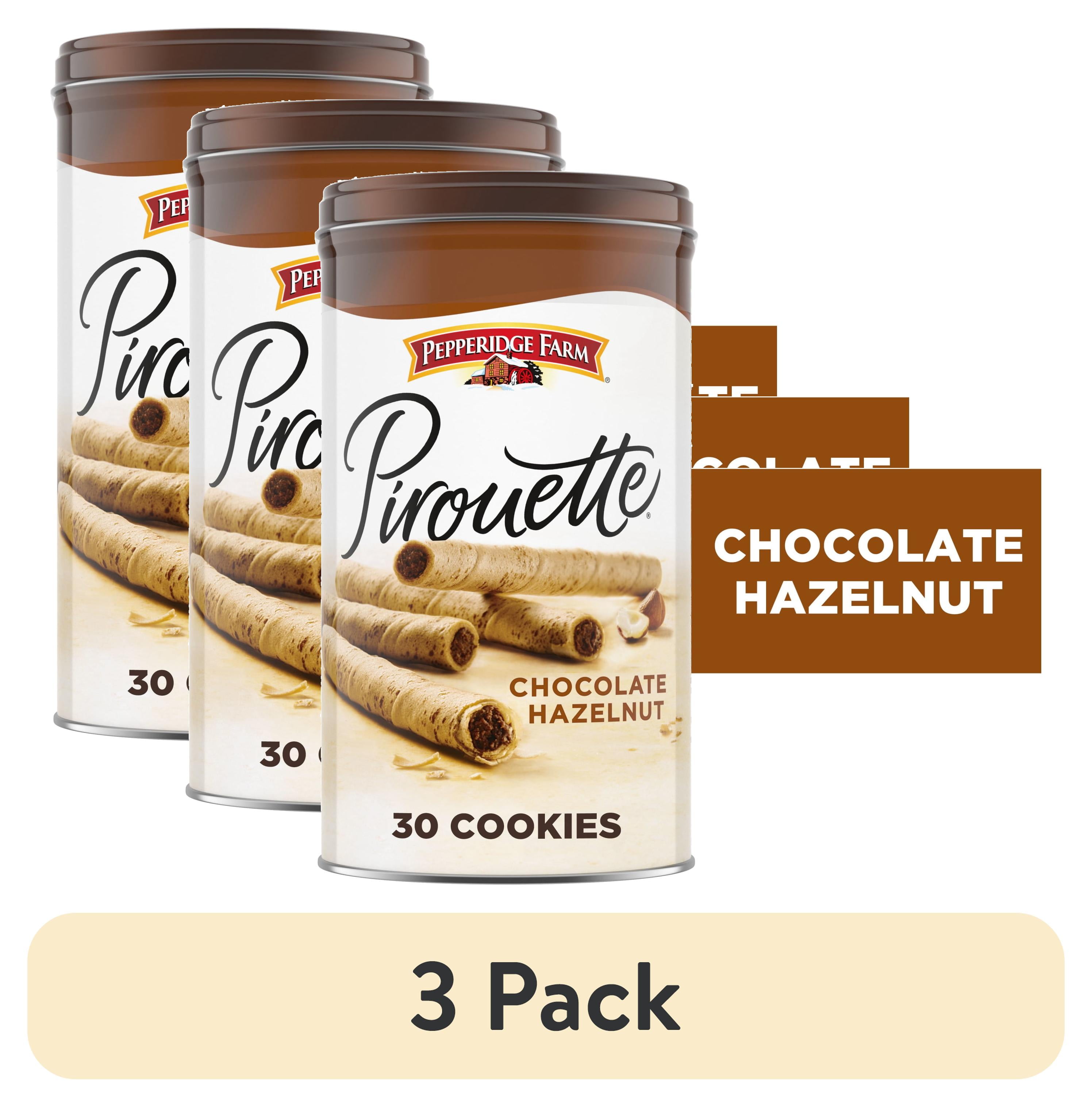 3 pack) Pepperidge Farm Pirouette Cookies, Chocolate Hazelnut