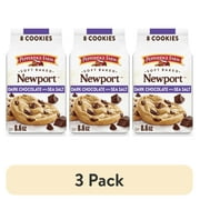 (3 pack) Pepperidge Farm Soft Baked Newport Dark Chocolate Cookies with Sea Salt, 8.6 oz Bag (8 Cookies)