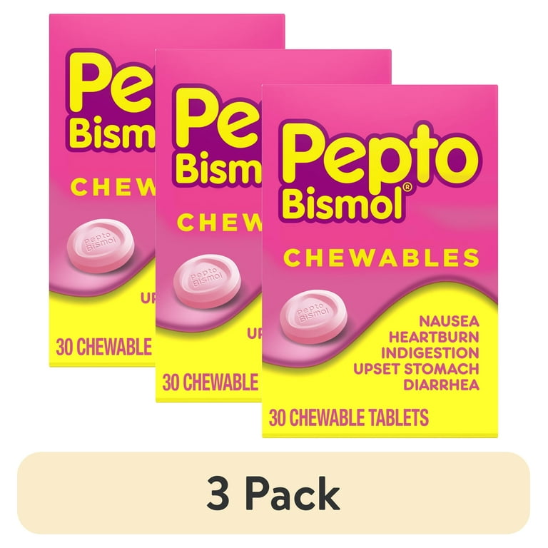 pack) Pepto Bismol Chewable Tablets, Indigestion and Anti