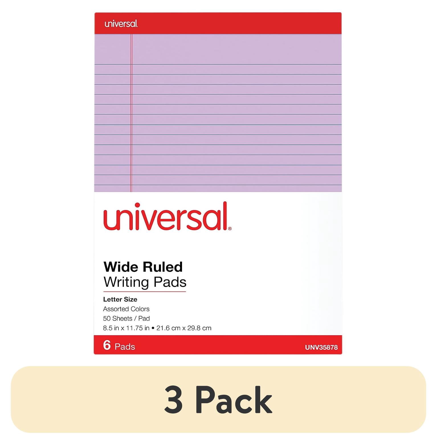 (3 pack) Universal® PAD,LGL RL,8.5X11,6PK,AST UNV35878 - Walmart.com