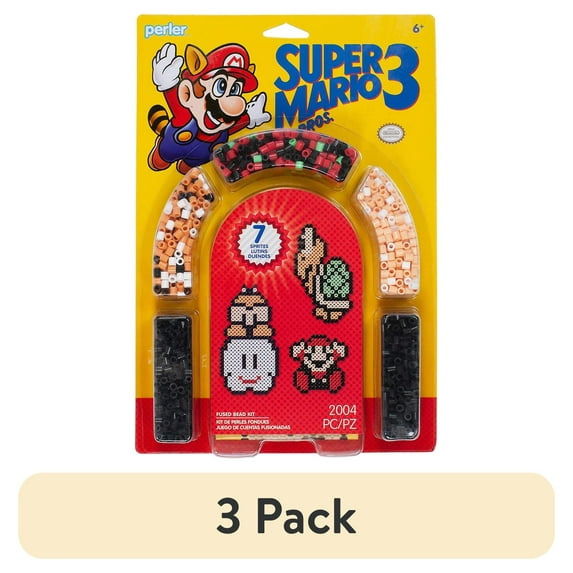 (3 pack) Perler Fused Bead Kit Super Mario 3 2004pc