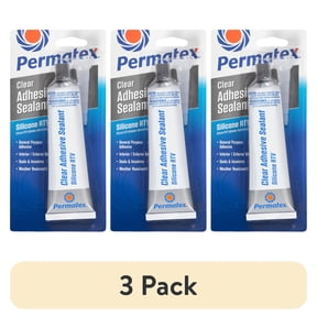 (3 pack) Permatex 75151 Clear Rtv Silicone Adhesive Sealant, 3 oz